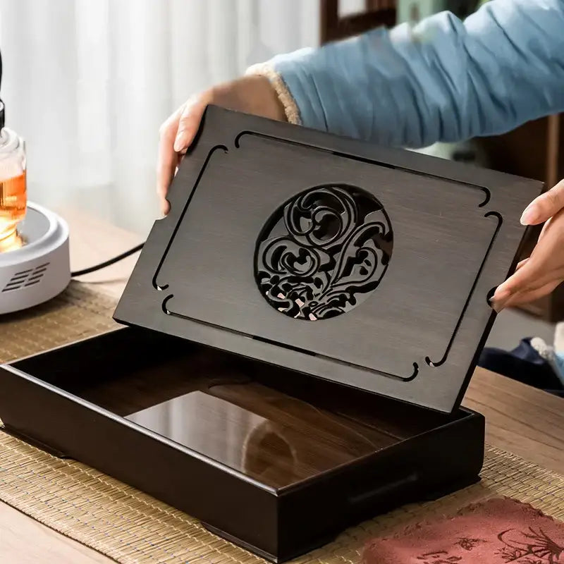 Black Bamboo Tea Tray