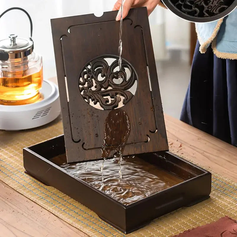 Black Bamboo Tea Tray