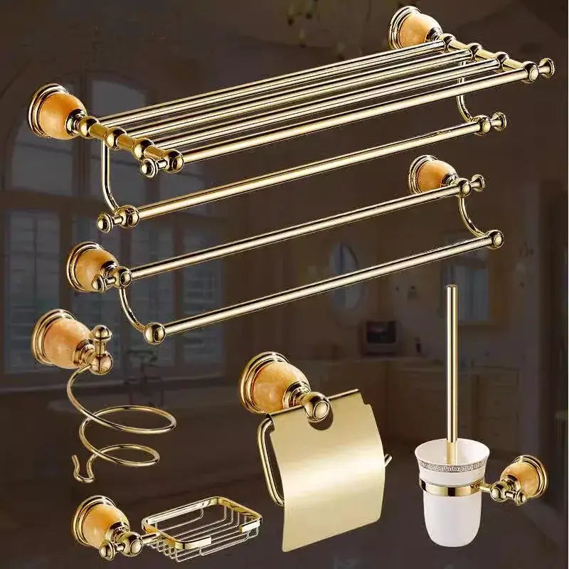 Brass Jade Bathroom Set