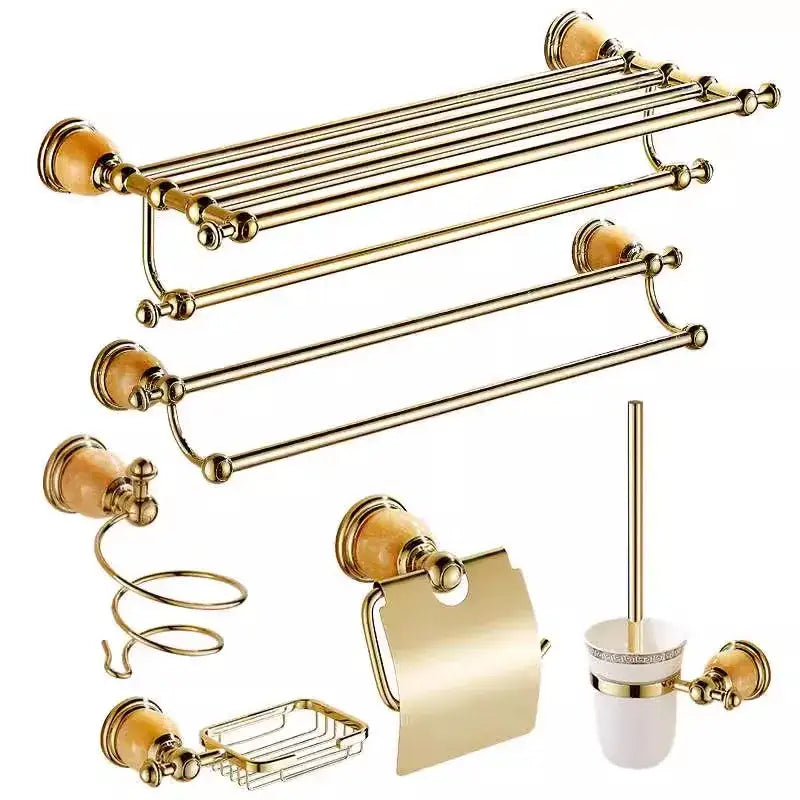 Brass Jade Bathroom Set