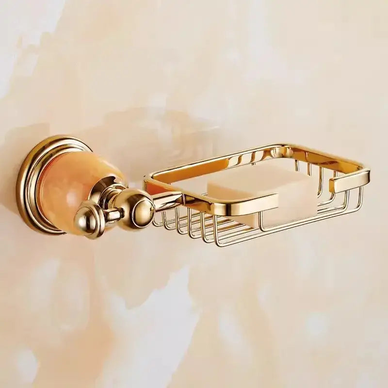 Brass Jade Bathroom Set