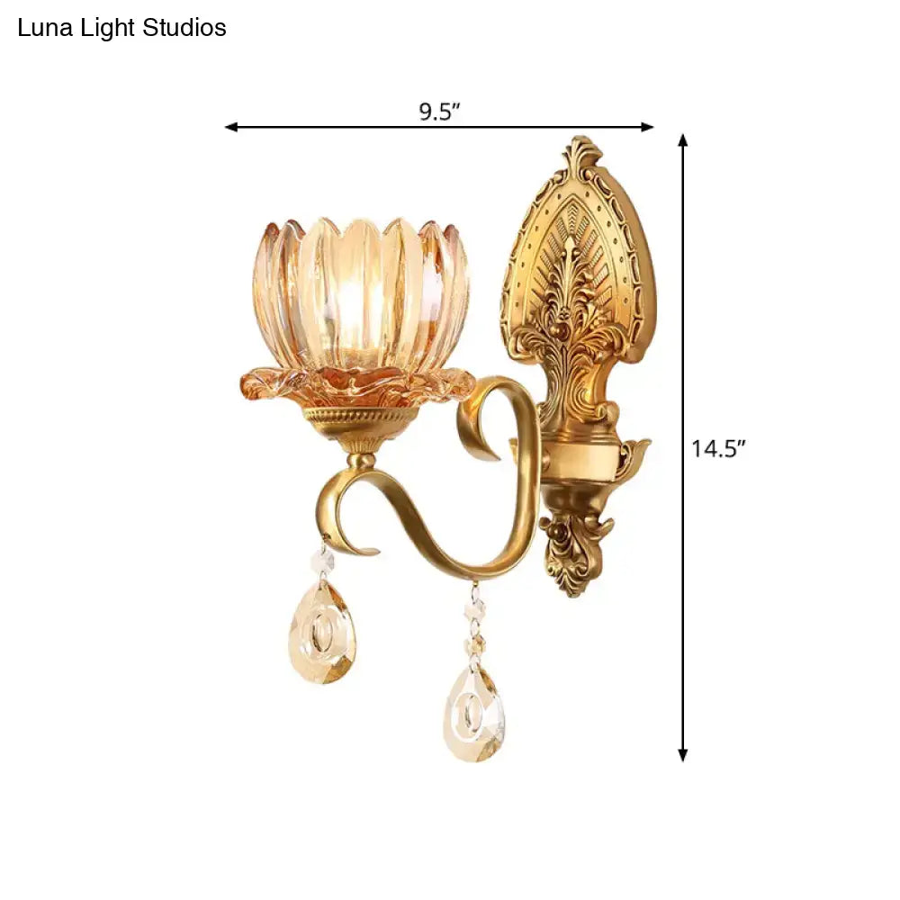 Brass Lotus Wall Sconce