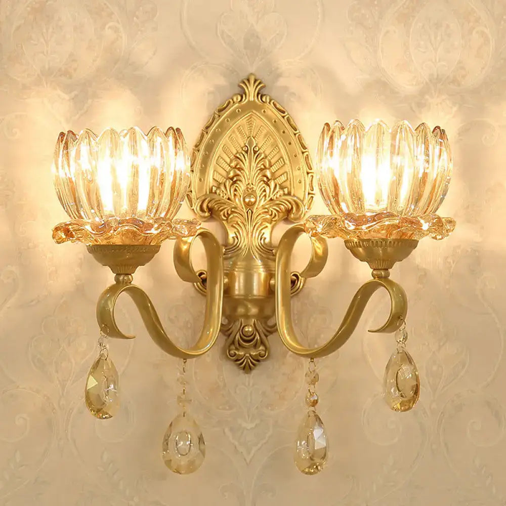 Brass Lotus Wall Sconce
