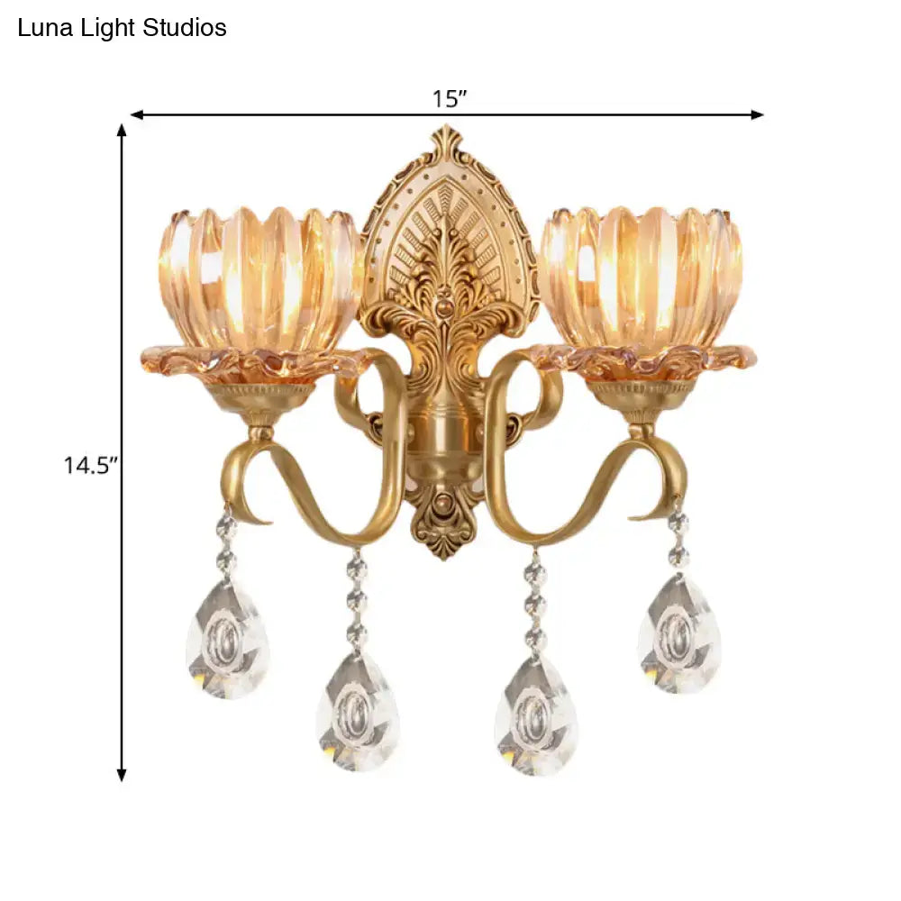 Brass Lotus Wall Sconce
