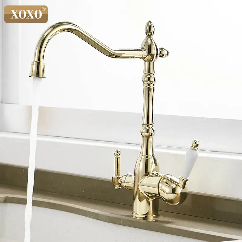 Gold Brass Kitchen Faucet