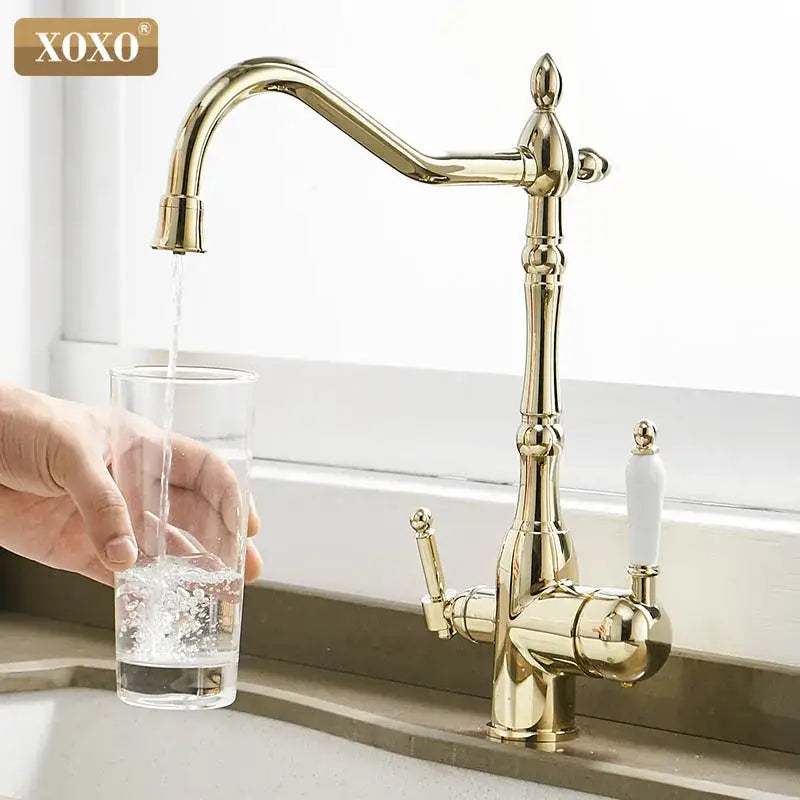Gold Brass Kitchen Faucet