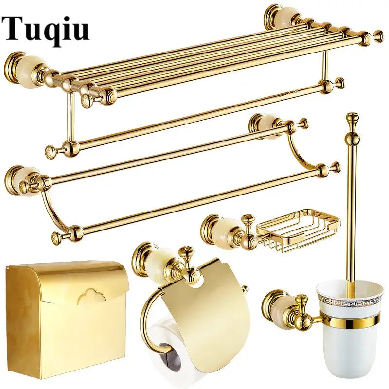 Jade Brass Hardware Set