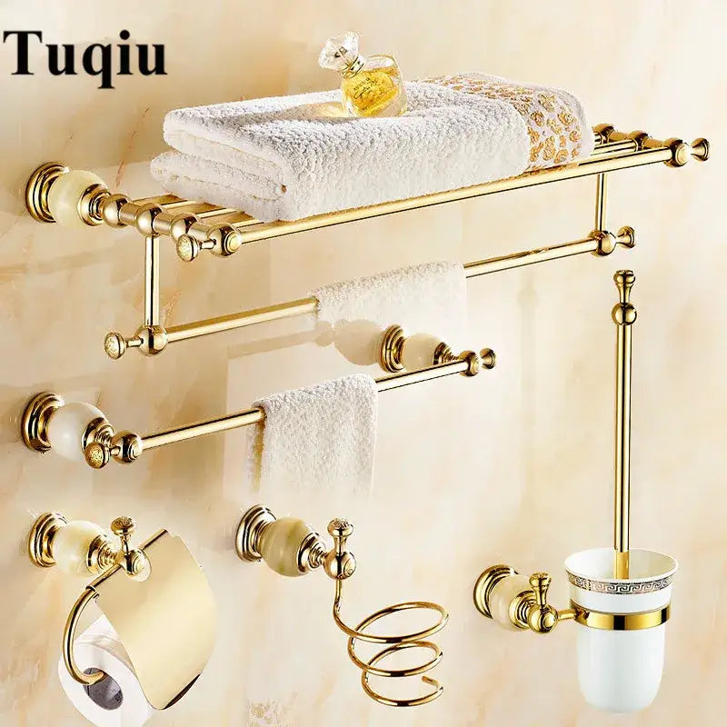 Jade Brass Hardware Set