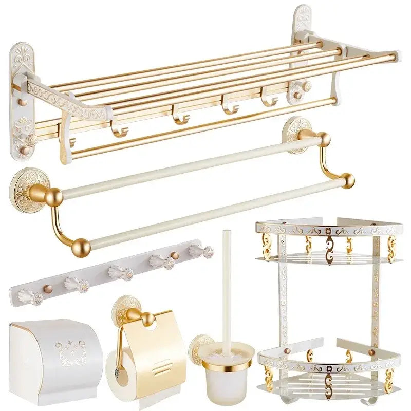 Gold Floral Bath Set
