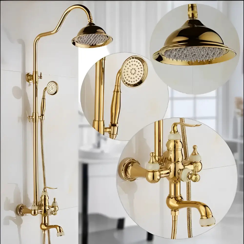 Brass Jade Shower Set