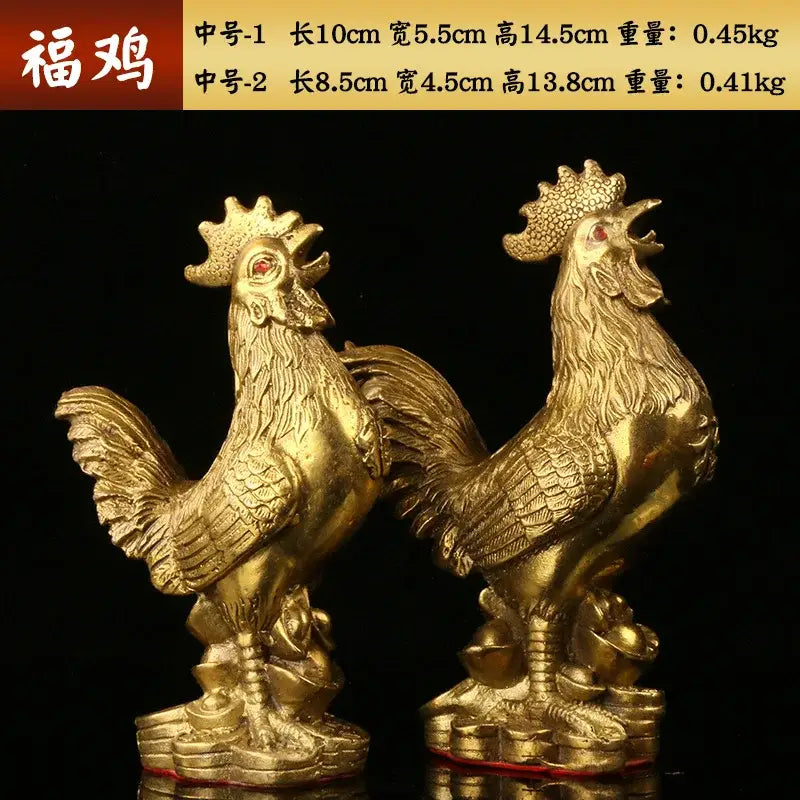 Brass Rooster Figurine