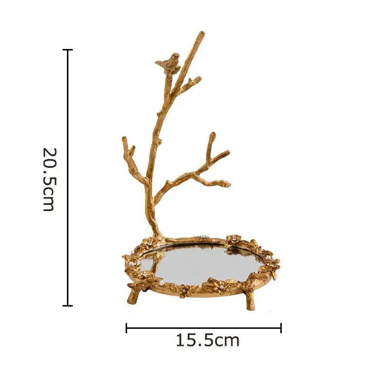 Leaf Handle Mirror Tray