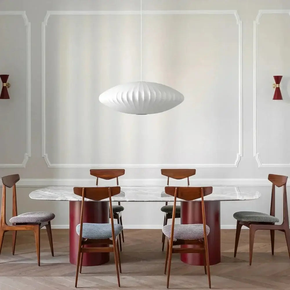 White Silk Pendant Chandelier