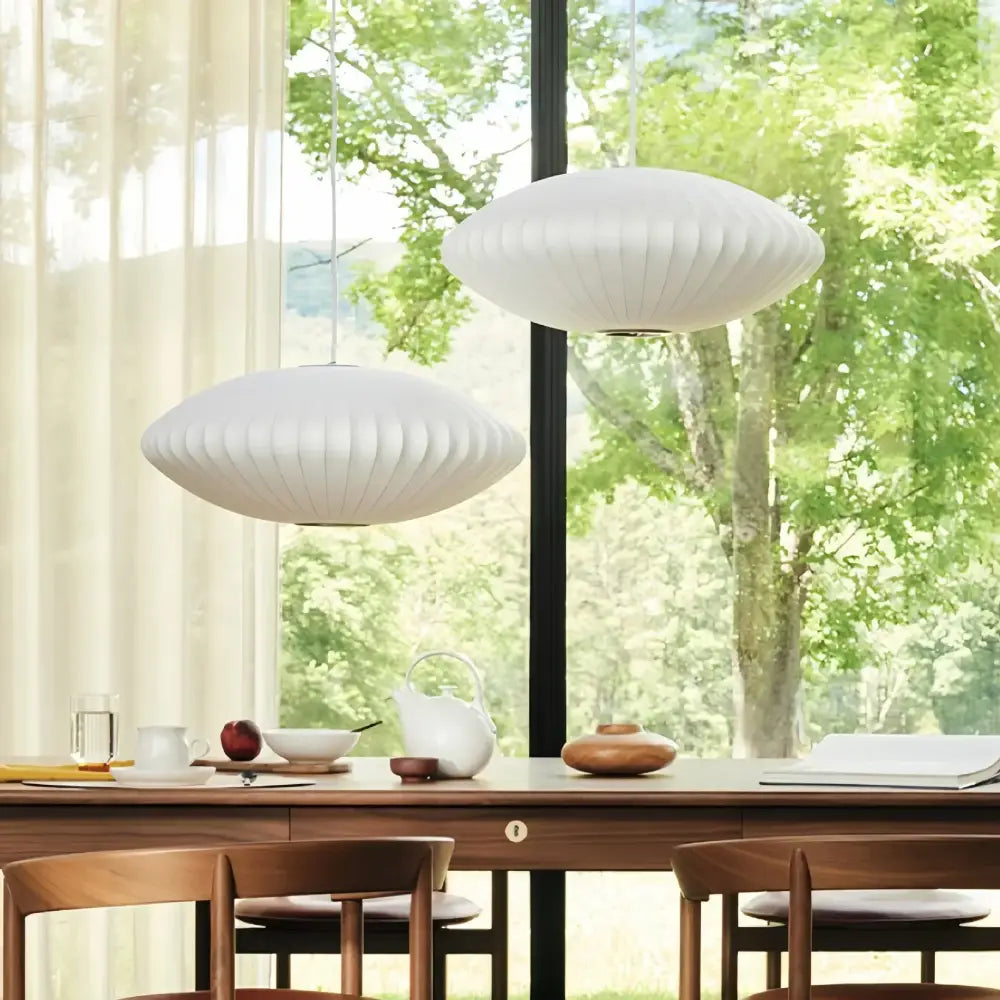 White Silk Pendant Chandelier