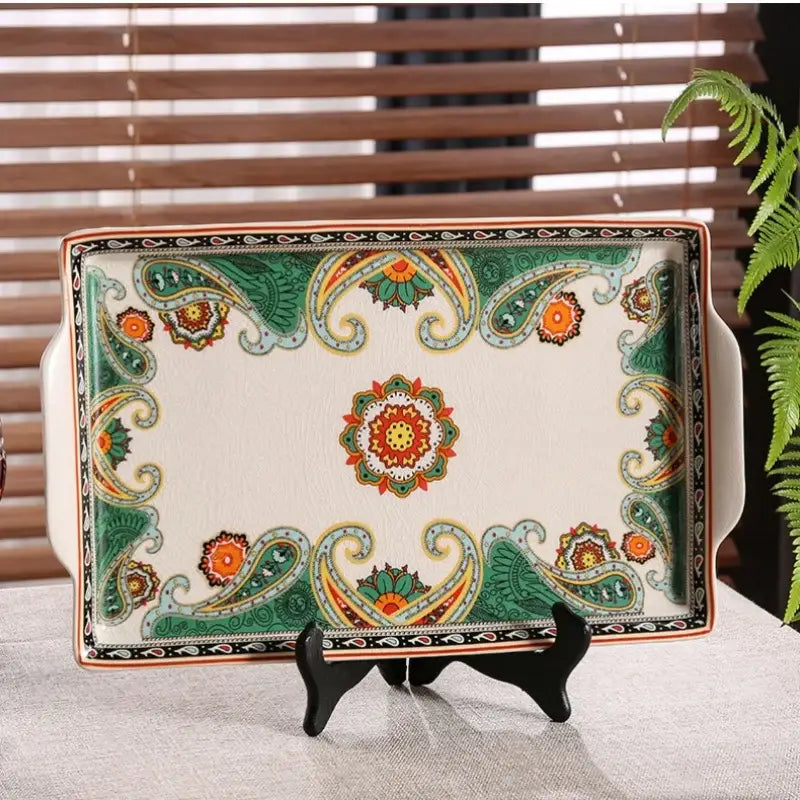 Paisley Ceramic Serving Tray