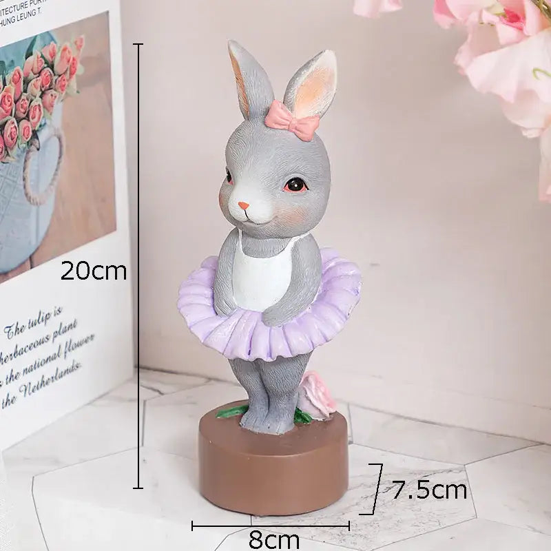 Resin Rabbit Dancer Sculptures