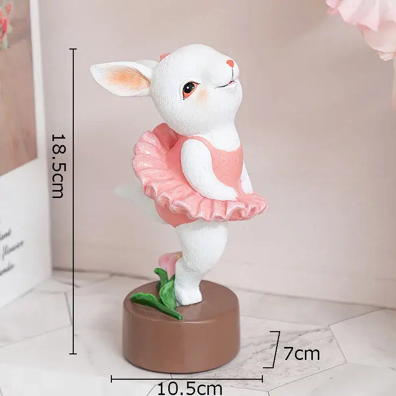 Resin Rabbit Dancer Sculptures