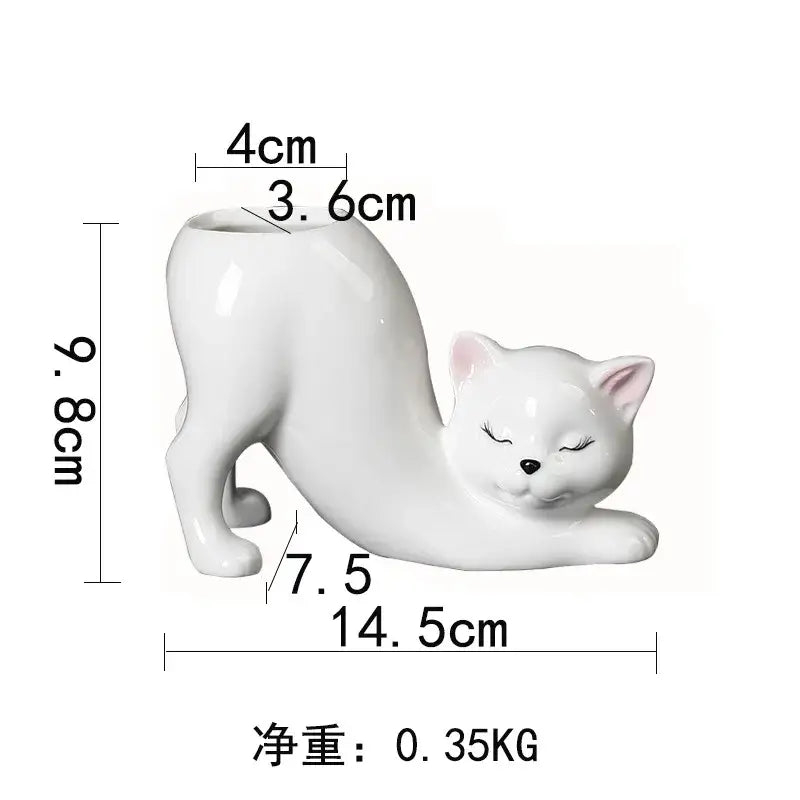 Ceramic Cat Tail Planter