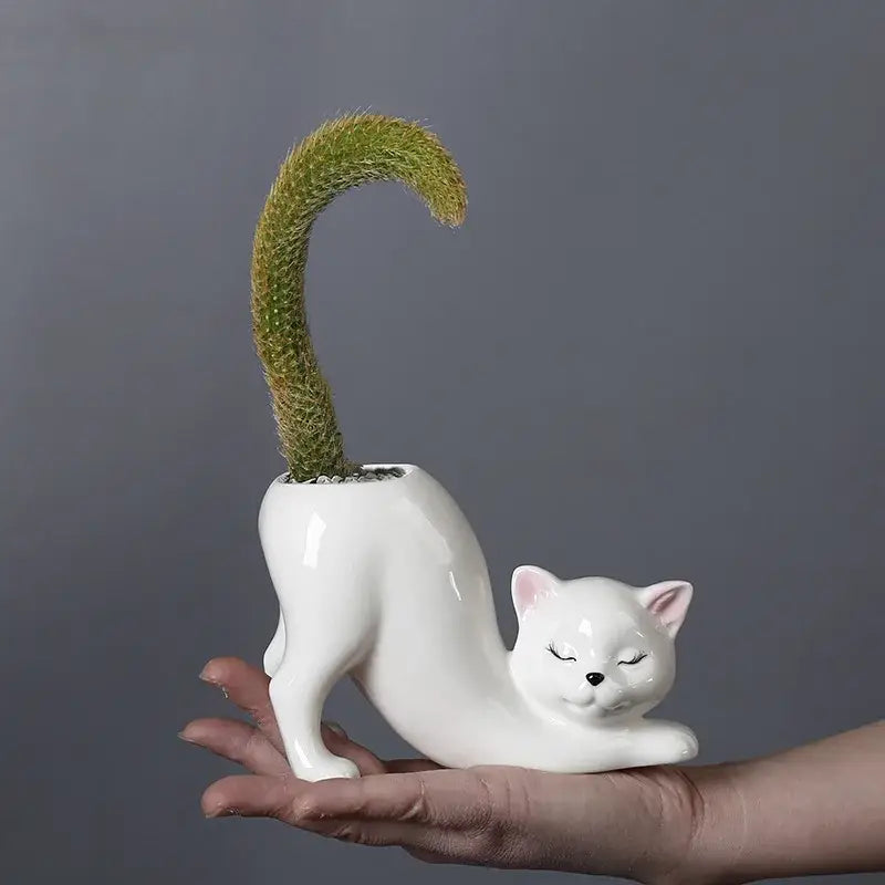 Ceramic Cat Tail Planter