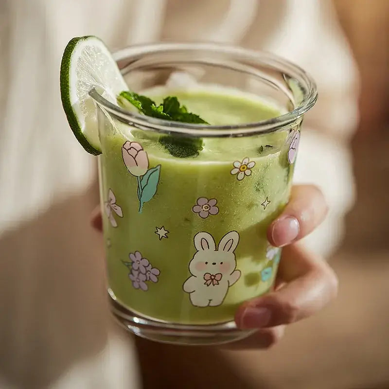 Glass Rabbit Tea Tumbler