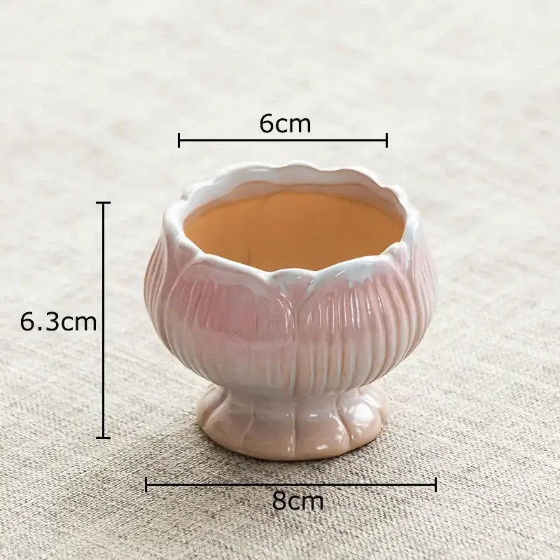 Gradient Lotus Ceramic Pot