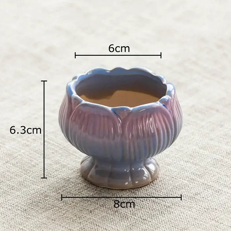 Gradient Lotus Ceramic Pot