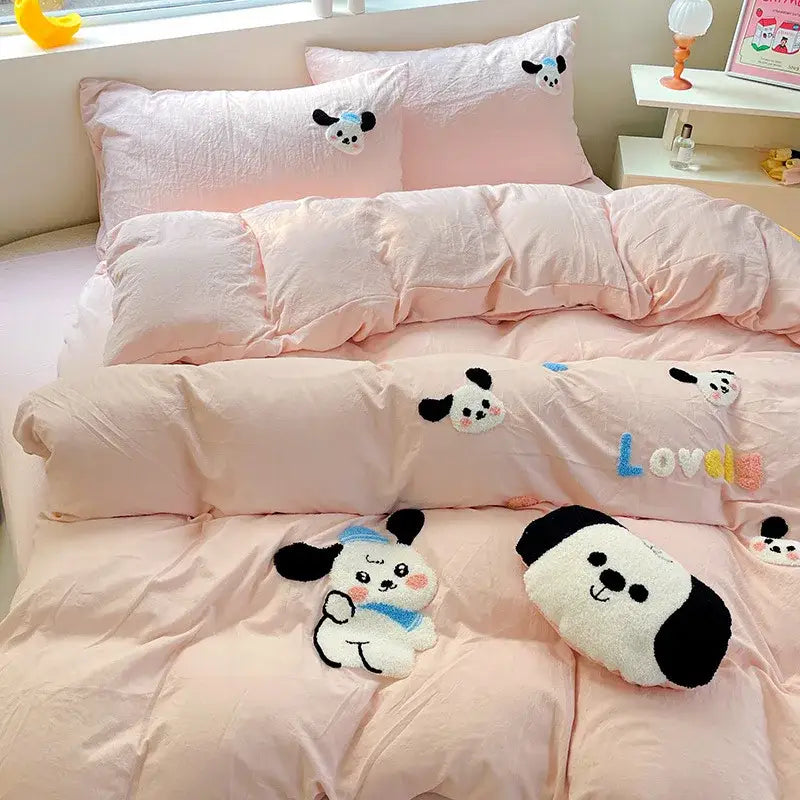 Green Embroidery Cotton Bedding
