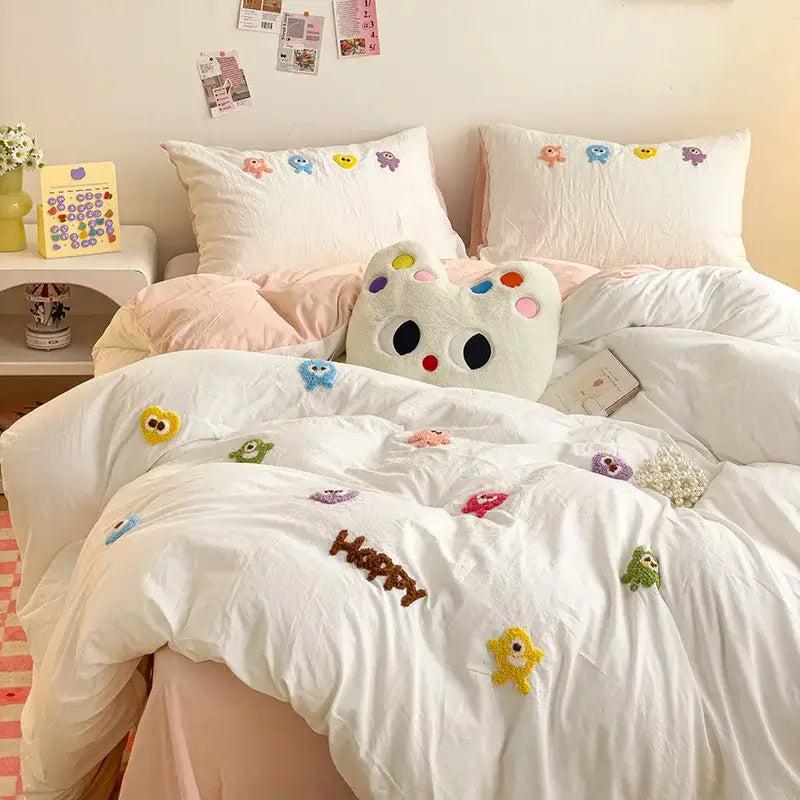Green Embroidery Cotton Bedding