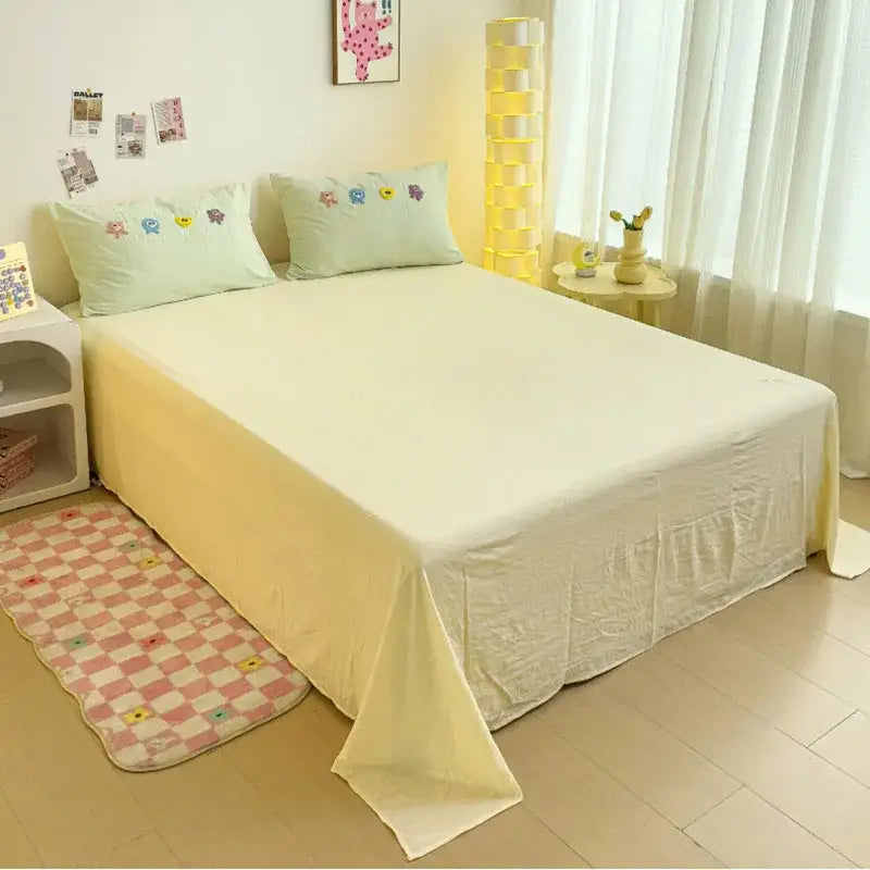 Green Embroidery Cotton Bedding