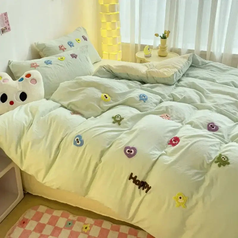 Green Cartoon Cotton Bedding