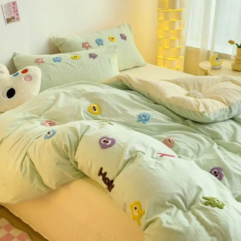 Green Cartoon Cotton Bedding