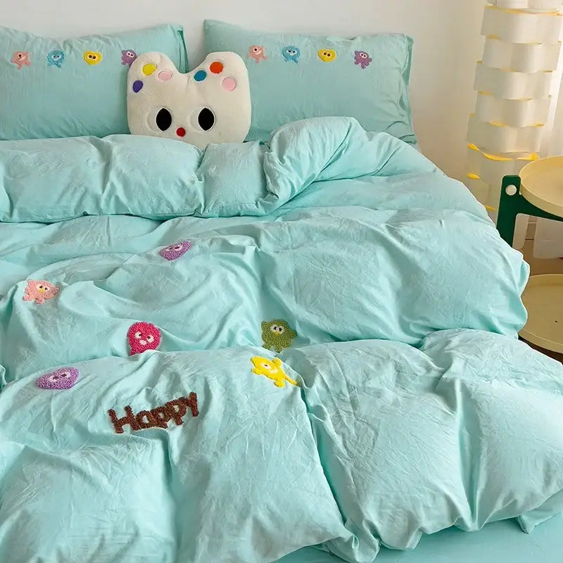 Green Cartoon Cotton Bedding