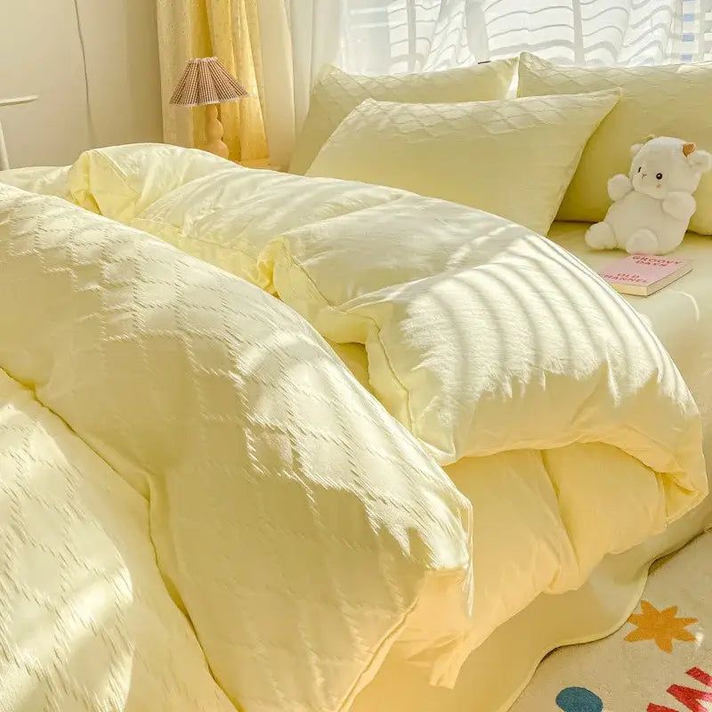 Pastel Green Quilted Bedding