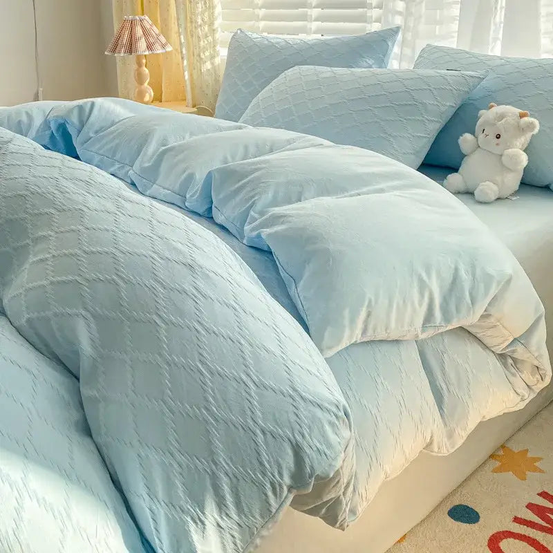Pastel Green Quilted Bedding