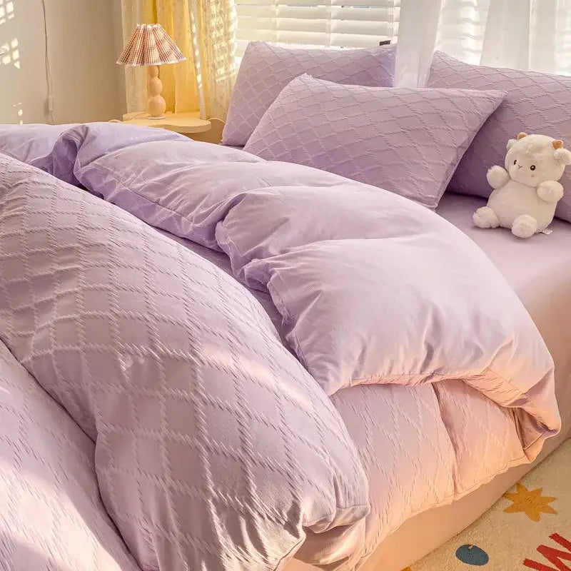 Pastel Green Quilted Bedding