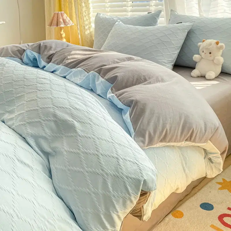 Pastel Green Quilted Bedding