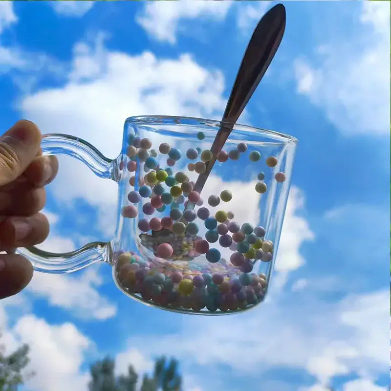 Heart Bubble Glass Cup