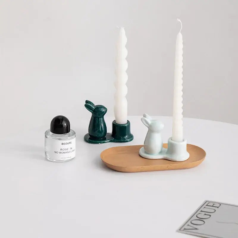 Ceramic Bunny Candle Holder