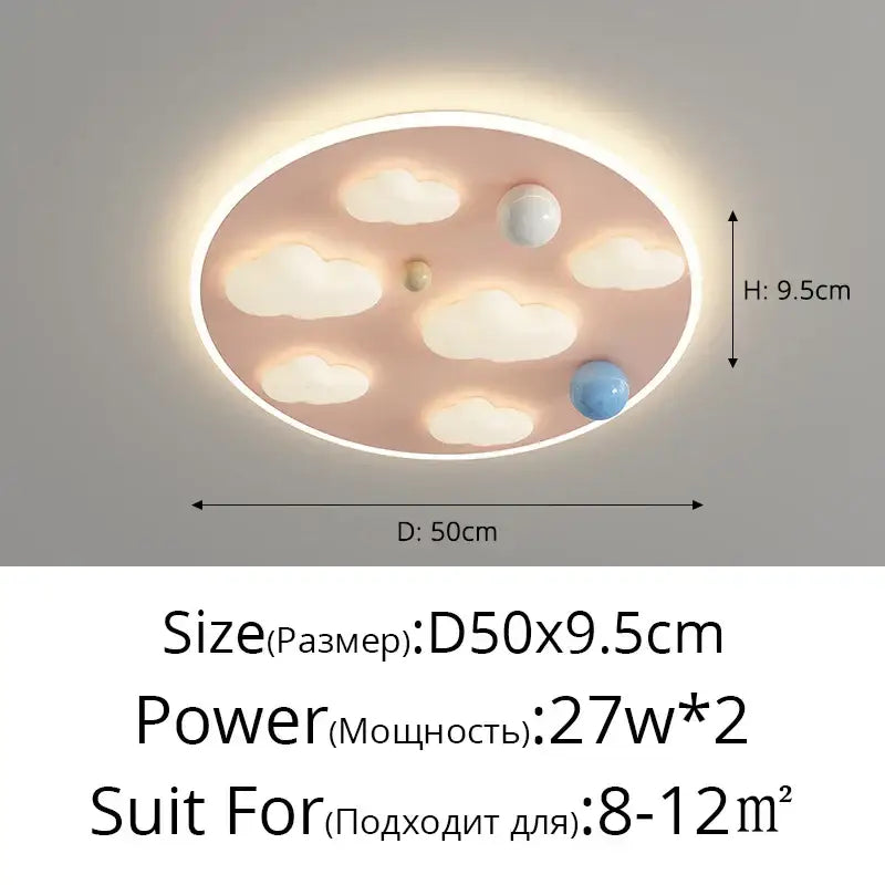 Pink Blue Cloud Ceiling Light