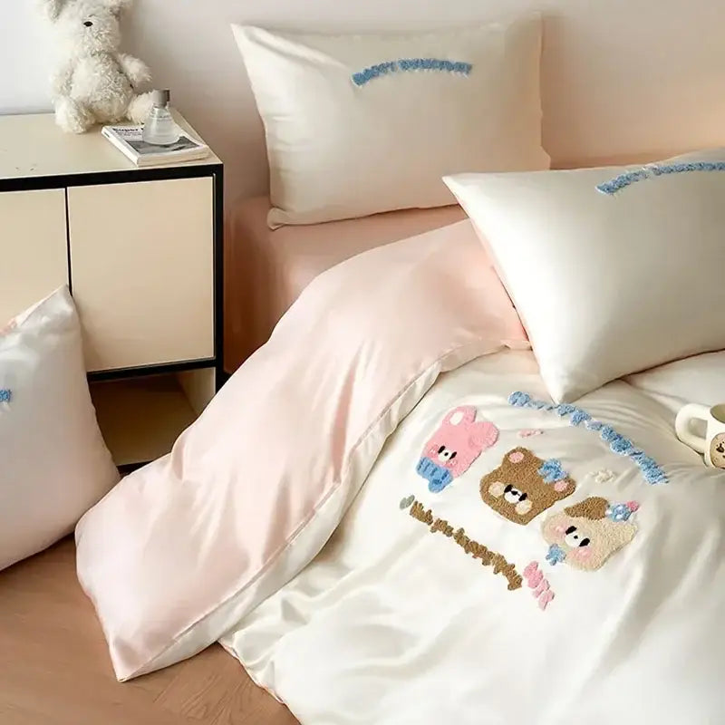 Pink Cartoon Tencel Bedding 2.0m