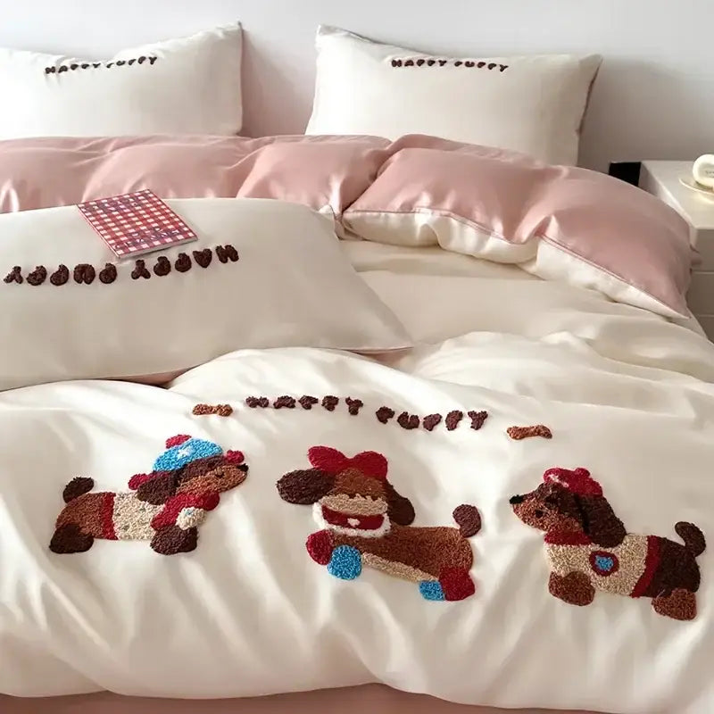 Pink Cartoon Tencel Bedding 2.0m
