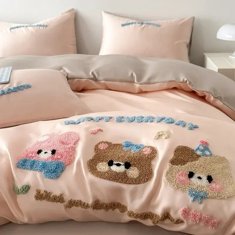 Pink Cartoon Tencel Bedding 2.0m