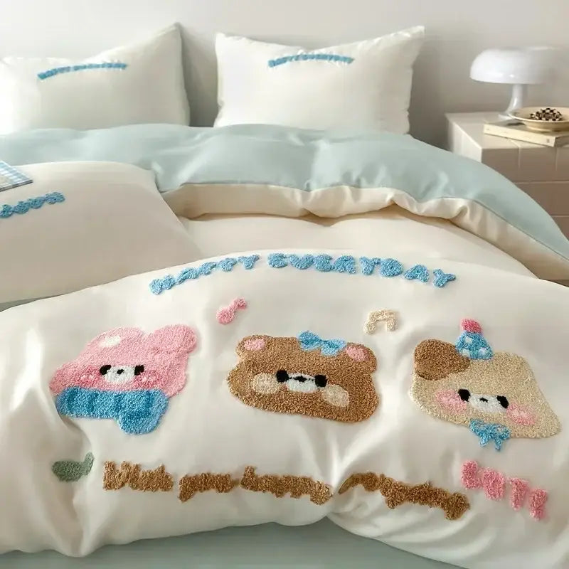 Pink Cartoon Tencel Bedding 2.0m
