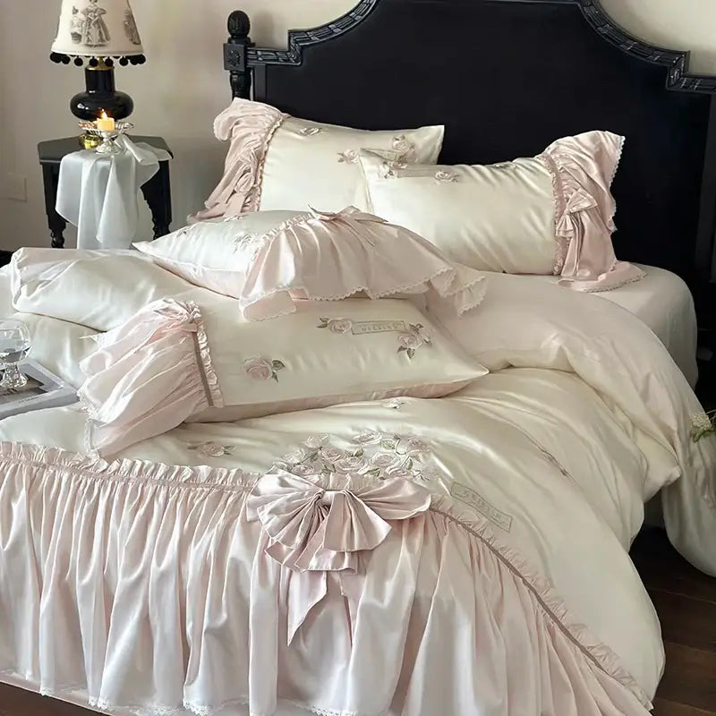 Pink Ruffle Lyocell Bedding