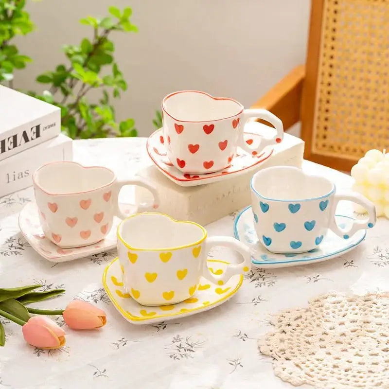 Polka Dot Ceramic Cup Set