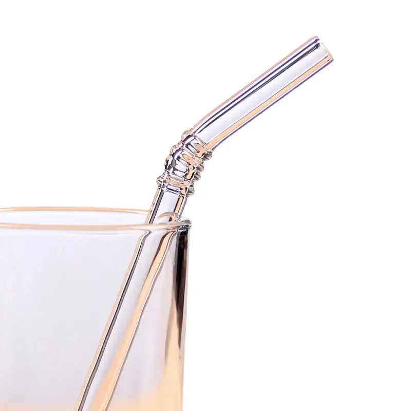 Ridged Glass Straws Set