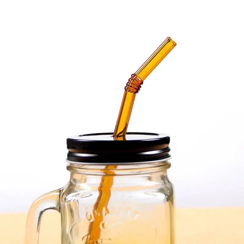 Ridged Glass Straws Set