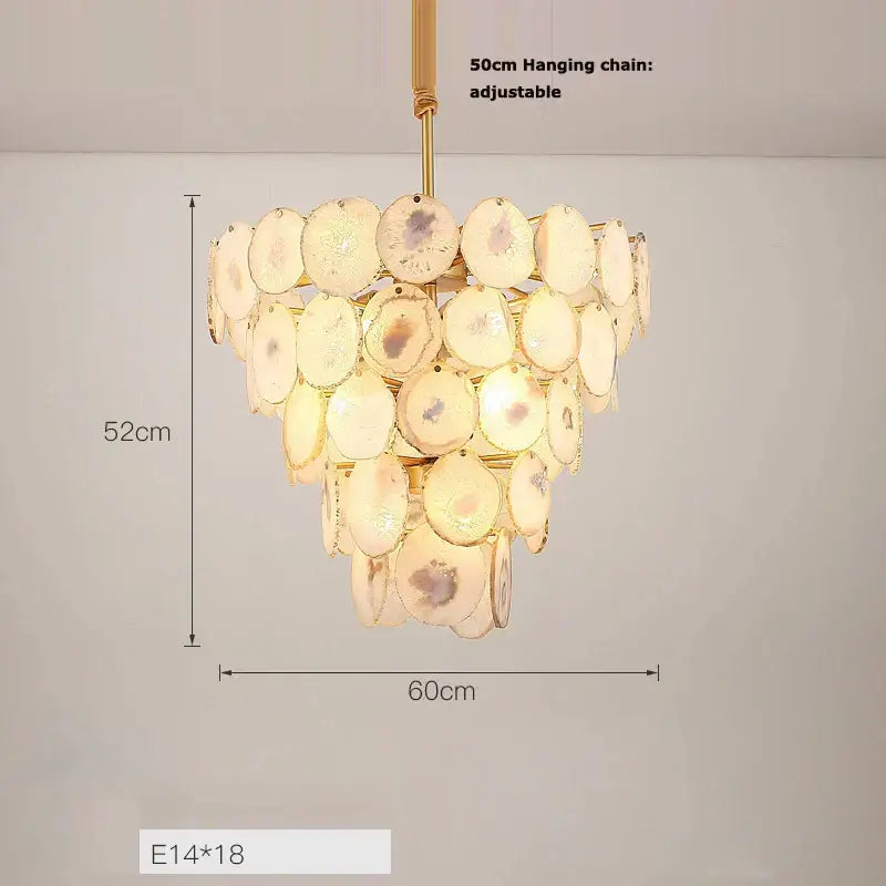 Pink Agate LED Chandelier