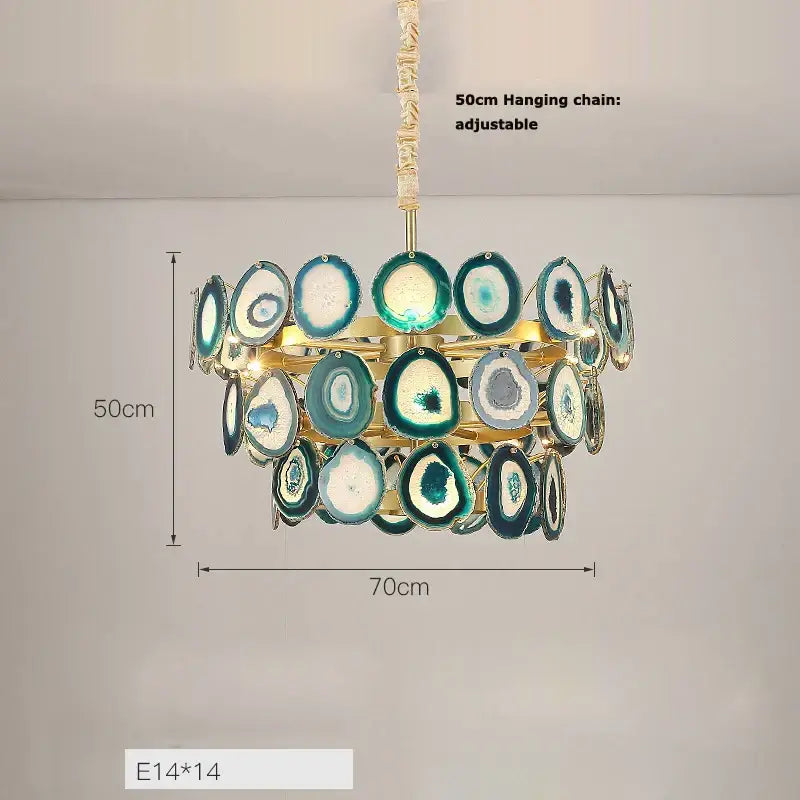 Pink Agate LED Chandelier
