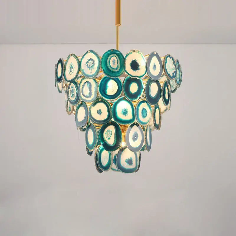 Pink Agate LED Chandelier